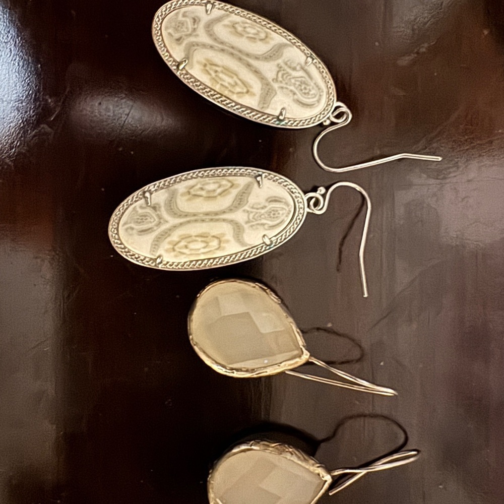 Elegant Cream and Silver Earrings bundle
